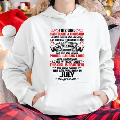 JULY GIRL – STRONG, BEAUTIFUL & STILL STANDING – T-SHIRT FOR WOMEN – MTNN07 (SKU2607-203-07)