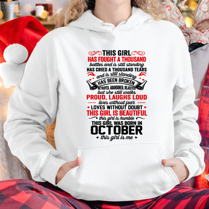 OCTOBER GIRL – STRONG, BEAUTIFUL & STILL STANDING – T-SHIRT FOR WOMEN – MTNN10 (SKU2607-203-10)