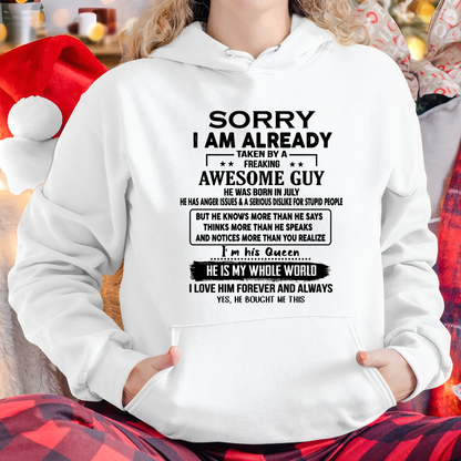 JULY - I'M HIS QUEEN, HE'S MY WHOLE WORLD – T-SHIRT FROM HUSBAND – MTNN07 (SKUT08-11-07)