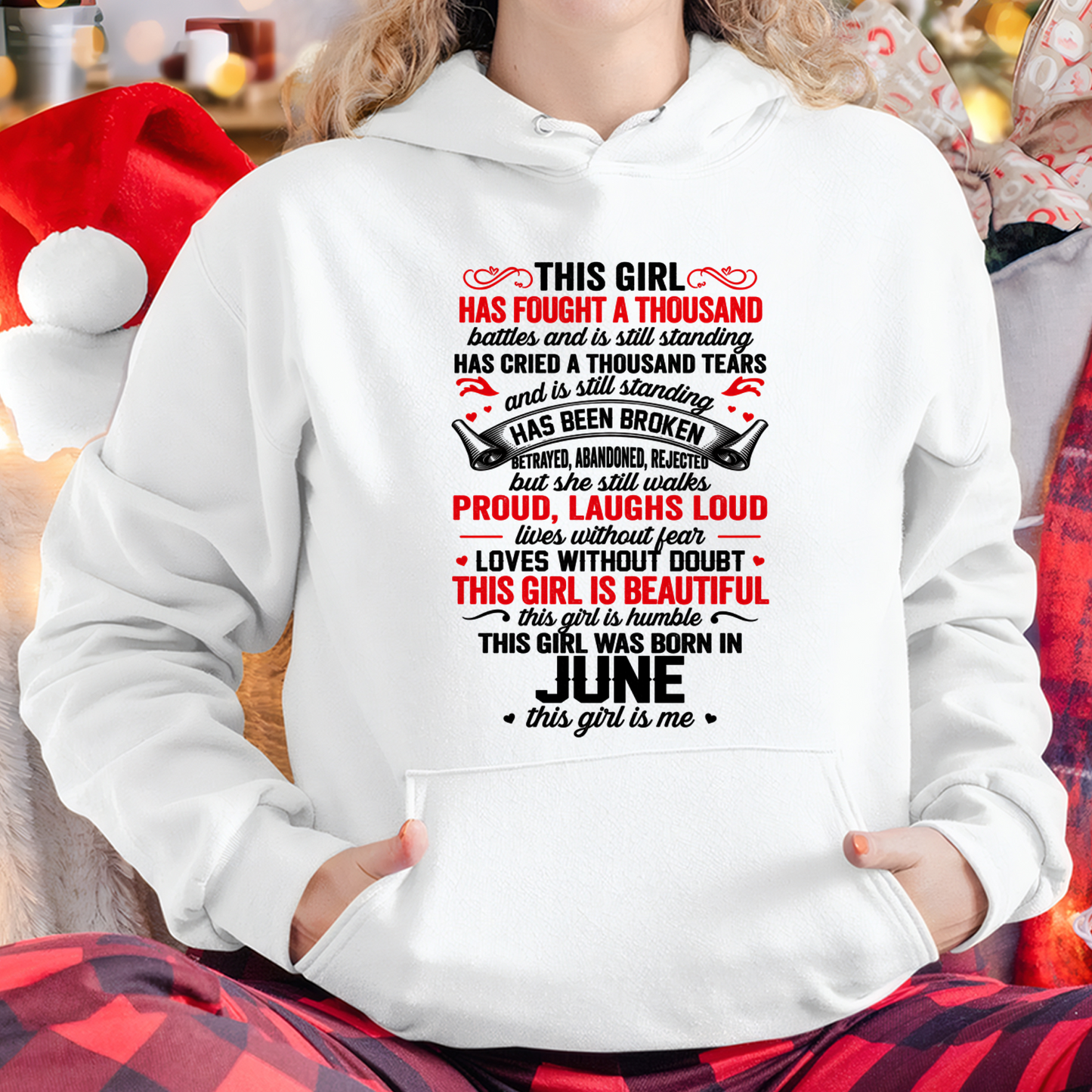JUNE GIRL – STRONG, BEAUTIFUL & STILL STANDING – T-SHIRT FOR WOMEN – MTNN06 (SKU2607-203-06)