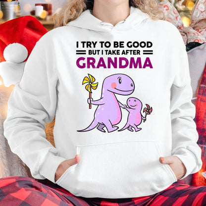 TRY TO BE GOOD BUT I TAKE AFTER GRANDMA- For granddaughter T shirt HNDS00 (SKU07-87)