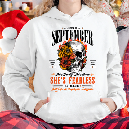SEPTEMBER – SHE’S FEARLESS – BEAUTY & GRACE WOMEN TEE - T-SHIRT FOR WOMEN - MTNN09 (SKU2605-389-09)