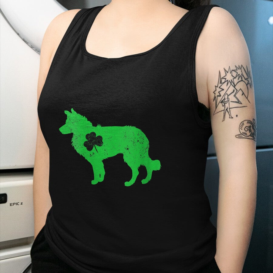 Patrick Day Shirts for Family, Funny Patrick Day shirts, st patrick's day Unisex T-Shirt/Hoodie/Sweatshirt HLT00 - Womens border collie Irish Clover St Patrick Day Leprechaun Dog V-Neck T-Shirt