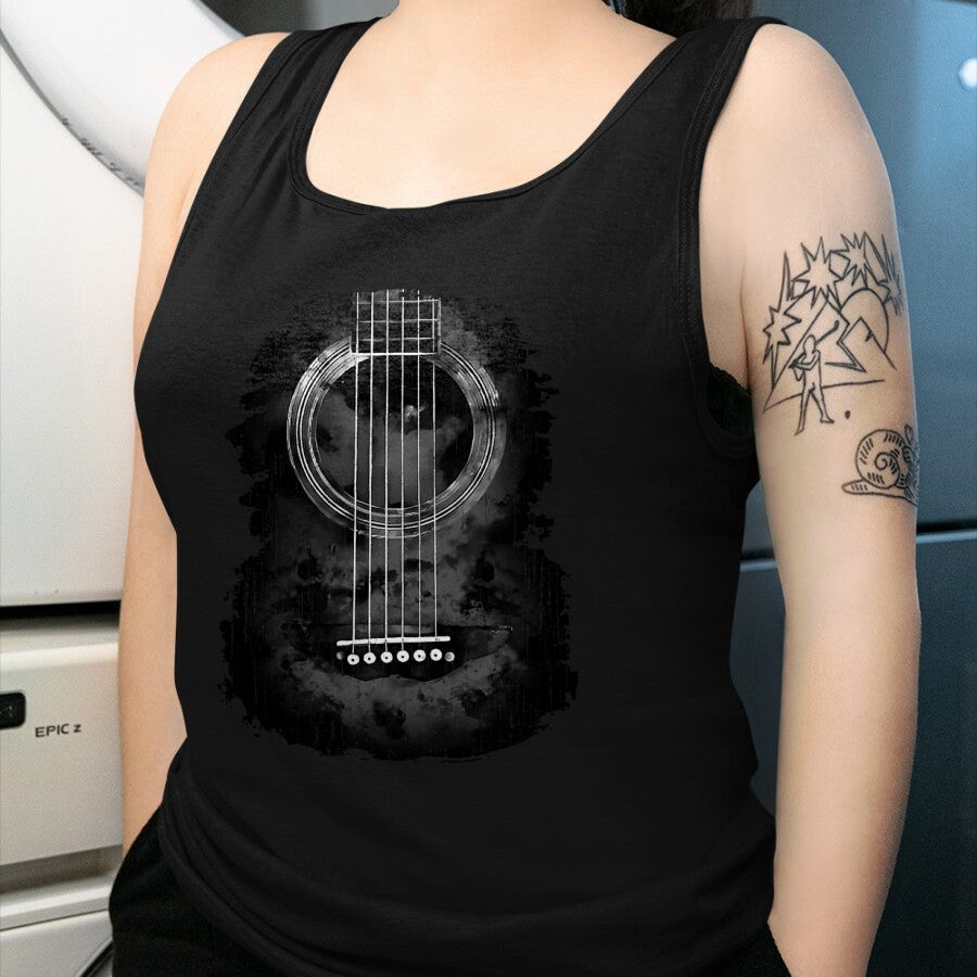 Guitar Lover Shirt, Funny Guitar UnisexT-Shirt/Hoodie/Sweatshirt HLT00 - Distressed Acoustic Guitar Vintage Rock & Roll Music Lover T-Shirt, Men, Black, 3X-Large