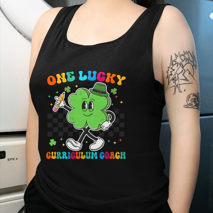 Patrick Day Shirts for Family, Funny Patrick Day shirts, st patrick's day Unisex T-Shirt/Hoodie/Sweatshirt HLT00 - Vintage One Lucky Curriculum Coach St Patrick Day School T-Shirt