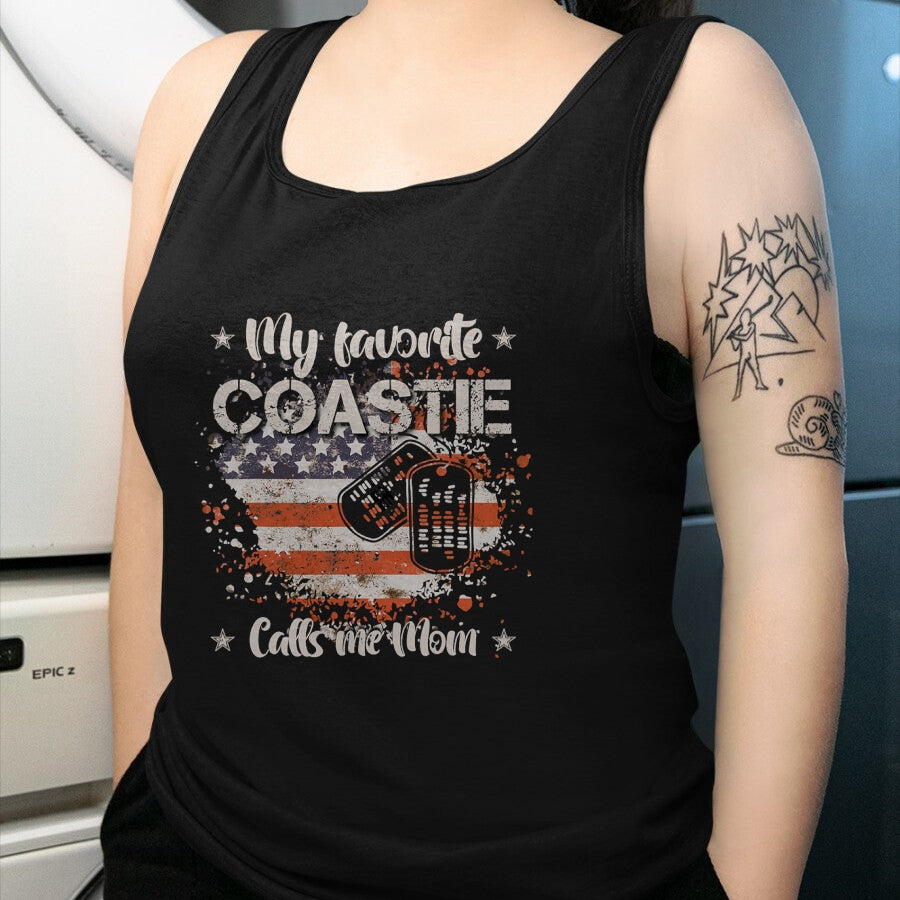 Gift for Mom Shirt, Funny Mom Unisex T-Shirt/Hoodie/Sweatshirt HLT00 - My Favorite Coastie Calls Me Mom Proud Coast Guard Mom T-Shirt