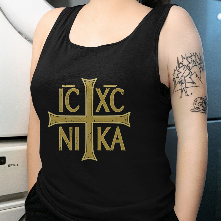 Christian Tee, Christian Faith Unisex T-Shirt/Hoodie/Sweatshirt HLT00 - ICXC NIKA Christogram Cross Orthodox Christian Discreet T-Shirt