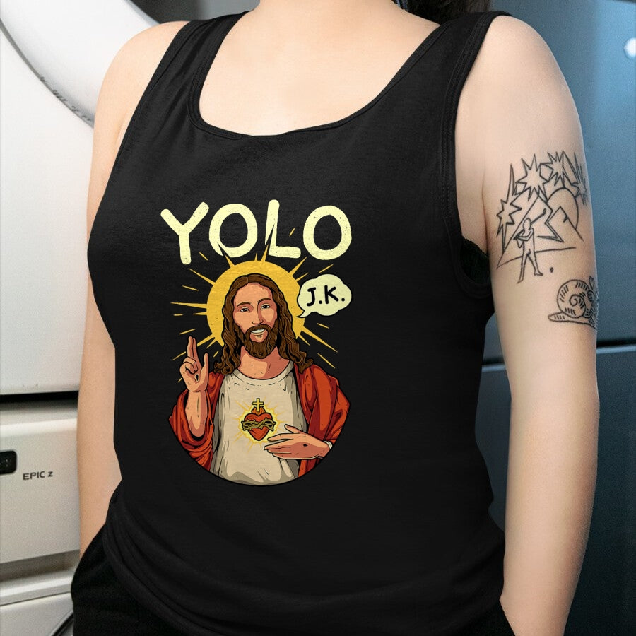 Christian Tee, Christian Faith Unisex T-Shirt/Hoodie/Sweatshirt HLT00 - Jesus Christ YOLO JK Meme Funny Christian Easter T-Shirt