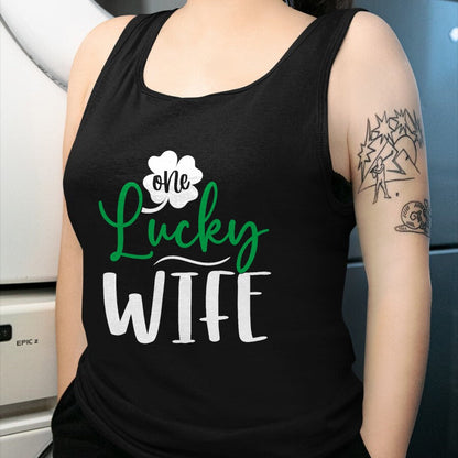 Best Wife Shirt, Wife and Husband Unisex T-Shirt/Hoodie/Sweatshirt HLT00 - Gift for wife T shirt, lucky wife   Happy Saint Patricks Day Irish Shamrock One Lucky Wife T-Shirt