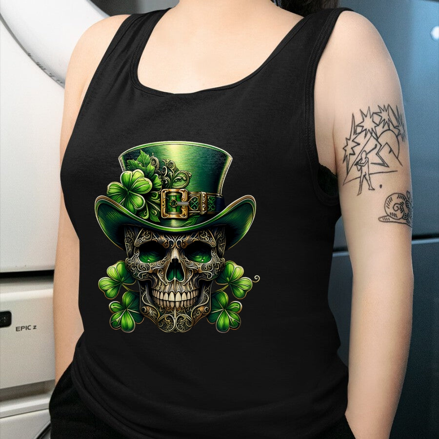 Patrick Day Shirts for Family, Funny Patrick Day shirts, st patrick's day Unisex T-Shirt/Hoodie/Sweatshirt HLT00 - Sugar Skull St Patrick Day of the Dead Lucky Shamrock T-Shirt