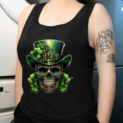 Patrick Day Shirts for Family, Funny Patrick Day shirts, st patrick's day Unisex T-Shirt/Hoodie/Sweatshirt HLT00 - Sugar Skull St Patrick Day of the Dead Lucky Shamrock T-Shirt