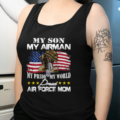 Gift for Mom Shirt, Funny Mom Unisex T-Shirt/Hoodie/Sweatshirt HLT00 - Proud Air Force Mom Air Force Graduation Military Mom Gift T-Shirt