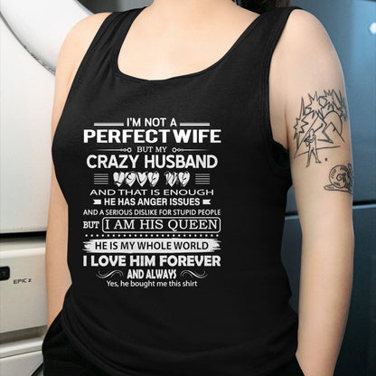 Christian Tee, Christian Faith Unisex T-Shirt/Hoodie/Sweatshirt HLT00 - I_m Not A Perfect Wife But My Crazy Husband Love Me Gifts Pullover Hoodie (1)