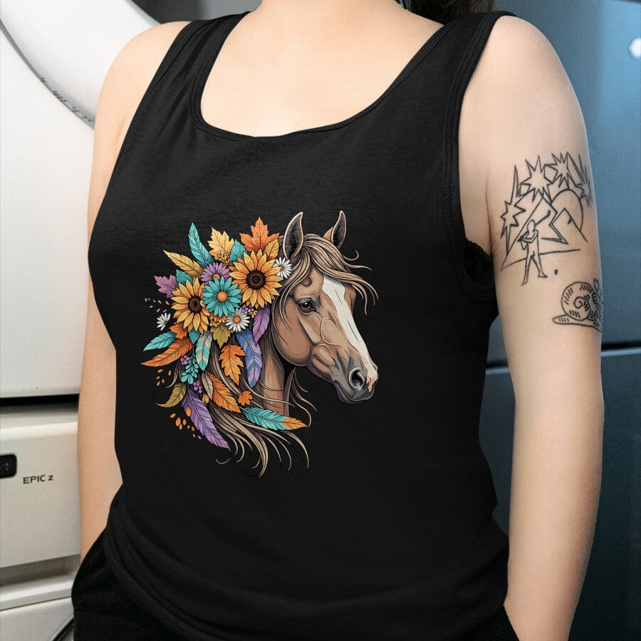 Best Horse Lover Shirt , Funny Horse UnisexT-Shirt/Hoodie/Sweatshirt HLT00 - Floral Wild Horse Country Horse Riding Women Girls T-Shirt