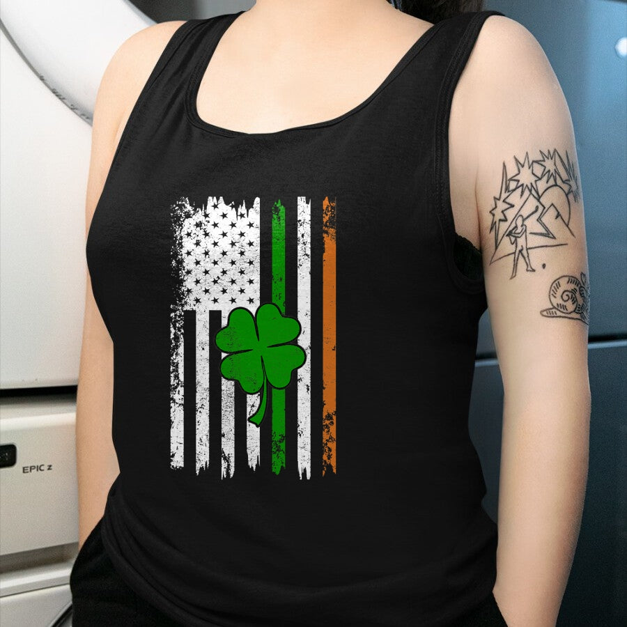Patrick Day Shirts for Family, Funny Patrick Day shirts, st patrick's day Unisex T-Shirt/Hoodie/Sweatshirt HLT00 - St Patrick Day Irish American Flag Retro Saint Patricks Day T-Shirt