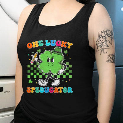 Patrick Day Shirts for Family, Funny Patrick Day shirts, st patrick's day Unisex T-Shirt/Hoodie/Sweatshirt HLT00 - Vintage One Lucky Speducator St Patrick Day School T-Shirt