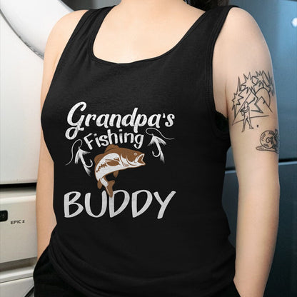 Best Grandpa Shirt, Proud Grandpa Unisex T-Shirt/Hoodie/Sweatshirt HLT00 - Grandpa's Fishing Buddy Grandson Granddaughter T-Shirt