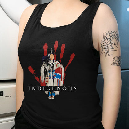 Native American T-Shirts, Vintage Native American Unisex T-Shirt/Hoodie/Sweatshirt HLT00 - Native American Indigenous Red Hand Indian Blood Themed (1)