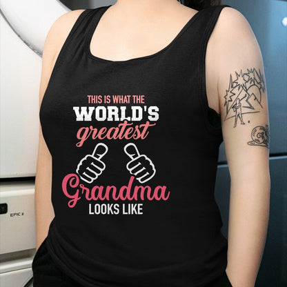 Best Grandma Shirt, Proud Grandma Unisex T-Shirt/Hoodie/Sweatshirt HLT00 - This is what world's greatest grandma looks like T-Shirt (1)