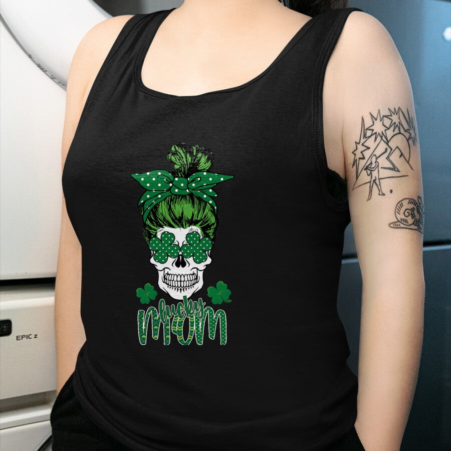 Gift for Mom Shirt, Funny Mom Unisex T-Shirt/Hoodie/Sweatshirt HLT00 - Lucky Mom Shamrock St. Patricks Day Rainbow Saint Paddys T-Shirt