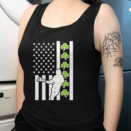 Patrick Day Shirts for Family, Funny Patrick Day shirts, st patrick's day Unisex T-Shirt/Hoodie/Sweatshirt HLT00 - US Flag Shamrock Lacrosse Vintage Lax St Patrick Day Patriot T-Shirt