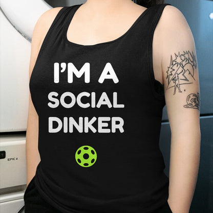 Funny Pickleball Shirt, Pickleball Lover Unisex T-Shirt/Hoodie/Sweatshirt HLT00 - I'm A Social Dinker Pickleball Ball Graphic T-Shirt
