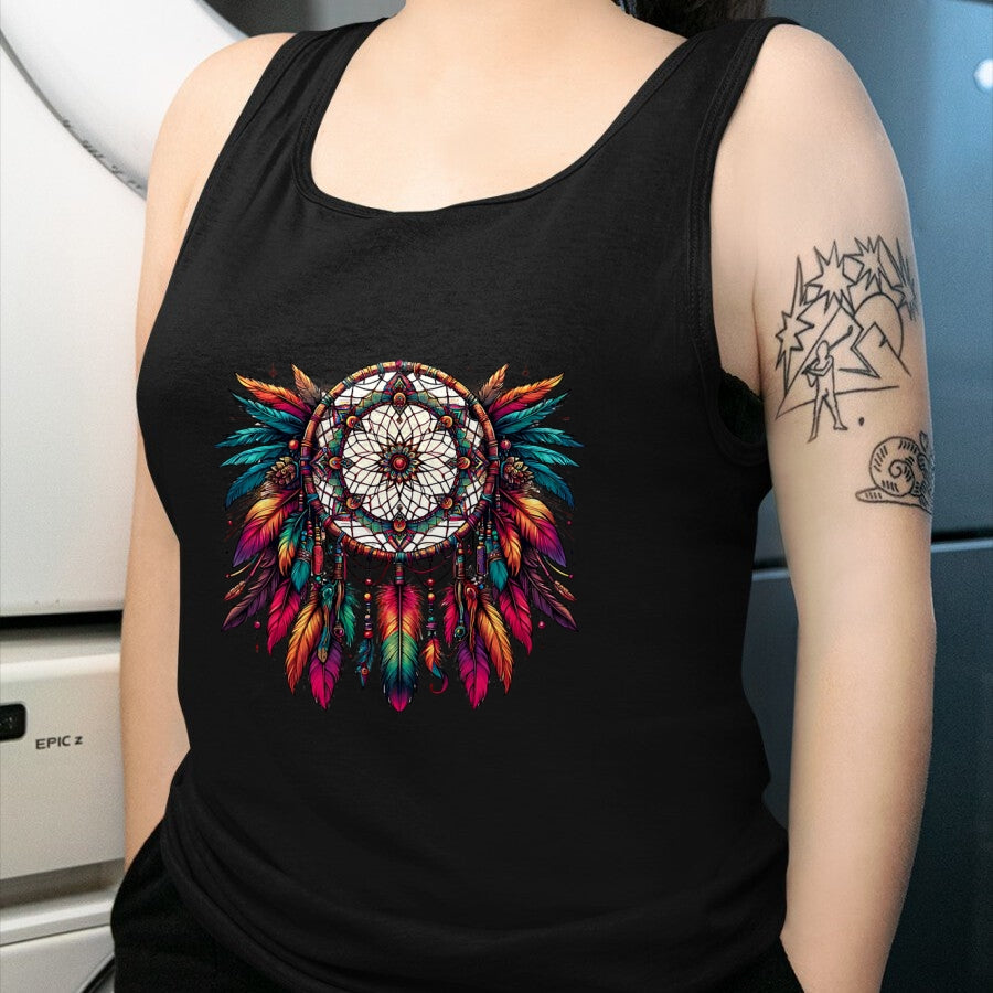 Native American T-Shirts, Vintage Native American Unisex T-Shirt/Hoodie/Sweatshirt HLT00 - Colorful Dreamcatcher Feather Tee Art Native American Indian