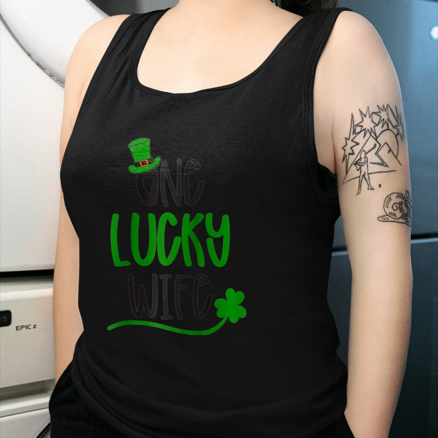 Best Wife Shirt, Wife and Husband Unisex T-Shirt/Hoodie/Sweatshirt HLT00 - Gift for wife T shirt, lucky wife   One Lucky Wife Irish St Patricks Day Womens Girls Funny Gift Rag