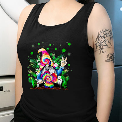 Patrick Day Shirts for Family, Funny Patrick Day shirts, st patrick's day Unisex T-Shirt/Hoodie/Sweatshirt HLT00 - Irish Gnome Tie Dye Shamrock St Patrick Day Peace Love Luck T-Shirt