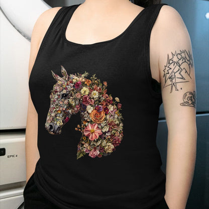 Best Horse Lover Shirt , Funny Horse UnisexT-Shirt/Hoodie/Sweatshirt HLT00 - Horse Lover Gifts Floral Horse T-Shirt - Unisex-Adult, Classic Fit, Black, Small, Short Sleeve, Cott