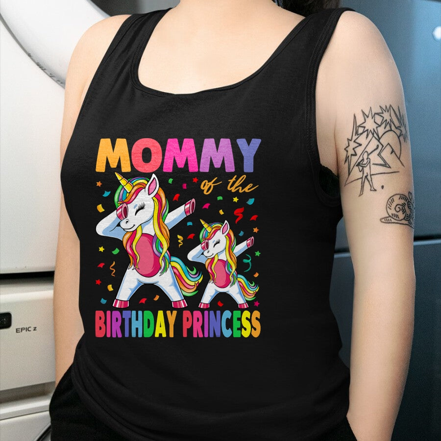 Gift for Mom Shirt, Funny Mom Unisex T-Shirt/Hoodie/Sweatshirt HLT00 - Mommy of the Birthday Princess Girl Dabbing Unicorn Mom T-Shirt