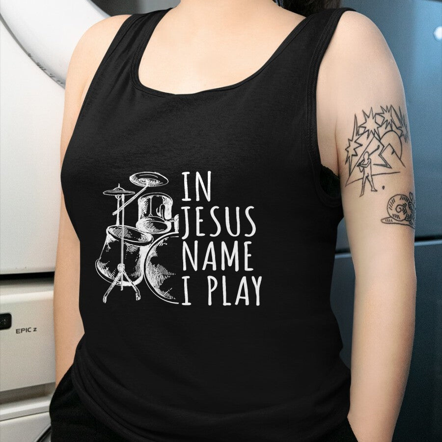 Christian Tee, Christian Faith Unisex T-Shirt/Hoodie/Sweatshirt HLT00 - Christian Drumming In Jesus Name Play Drums Worship Drummer T-Shirt