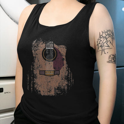 Guitar Lover Shirt, Funny Guitar UnisexT-Shirt/Hoodie/Sweatshirt HLT00 - Distressed Acoustic Guitar Vintage Player Rock & Roll Music T-Shirt, Men, Black, 3X-Large