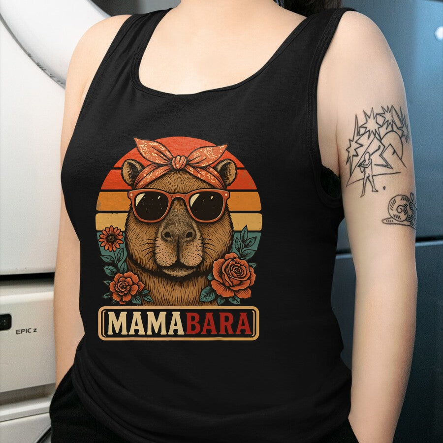Cute Capybara Shirt, Funny Capybara Unisex T-Shirt/Hoodie/Sweatshirt HLT00 - Mamabara Capybara Mother T-Shirt (1)