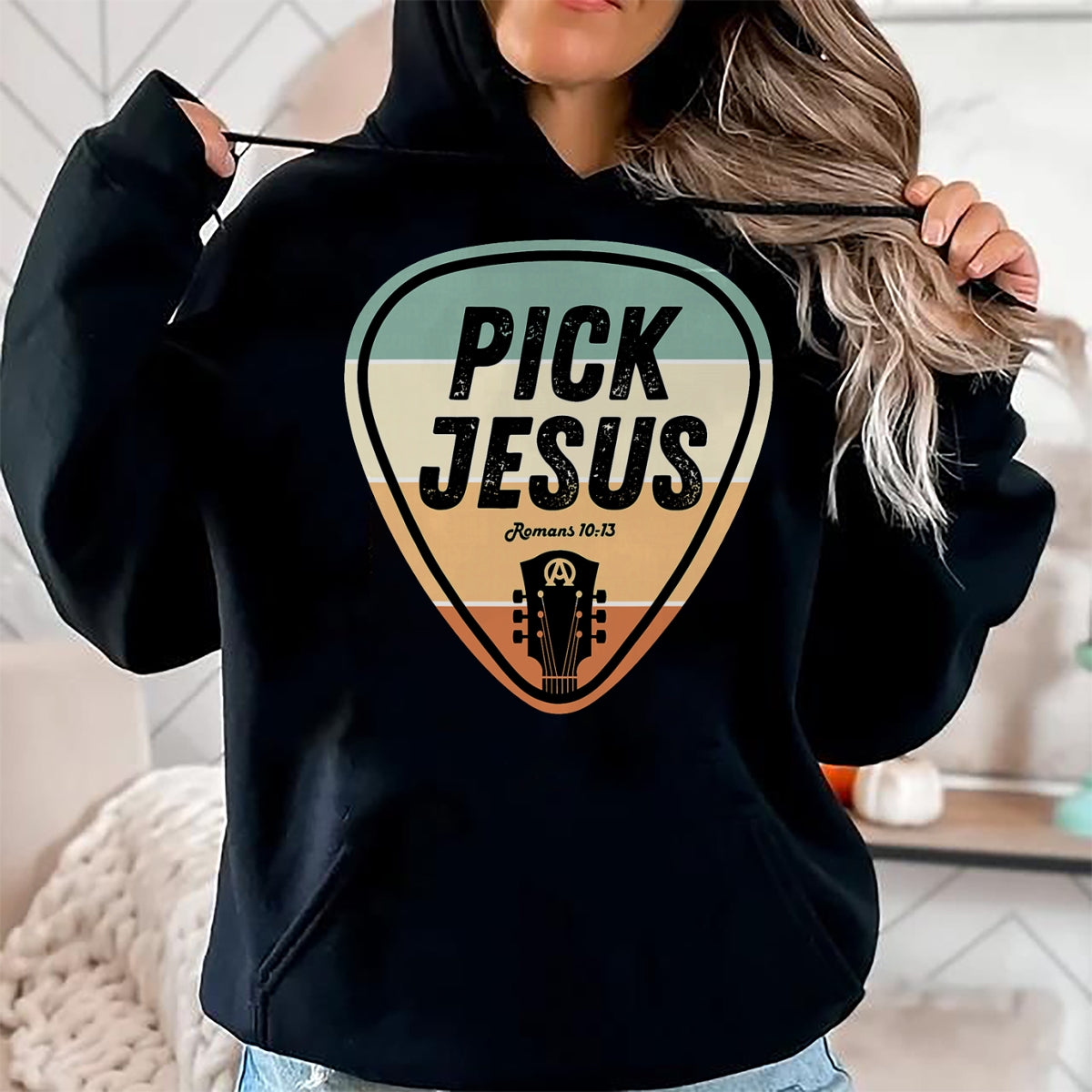 Guitar Lover Shirt, Funny Guitar UnisexT-Shirt/Hoodie/Sweatshirt HLT00 - Pick Jesus Shirt Funny Christian Music Guitar Pick Men Women T-Shirt