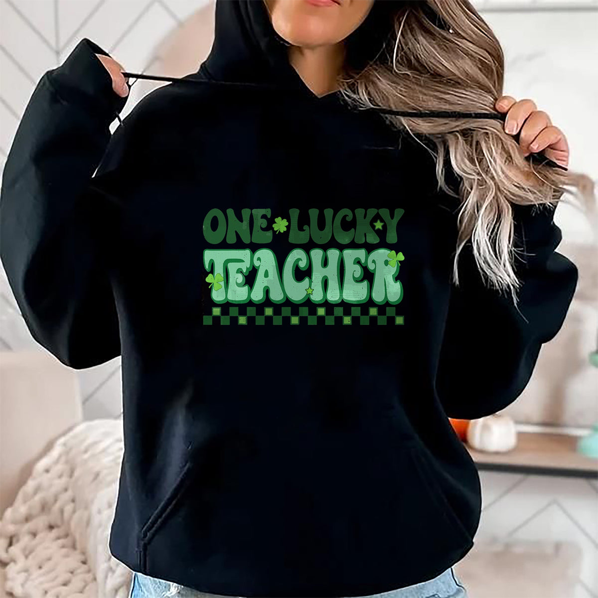 Patrick Day Shirts for Family, Funny Patrick Day shirts, st patrick's day Unisex T-Shirt/Hoodie/Sweatshirt HLT00 - St Patrick Day Shamrock One Lucky Teacher Retro Saint Pattys T-Shirt