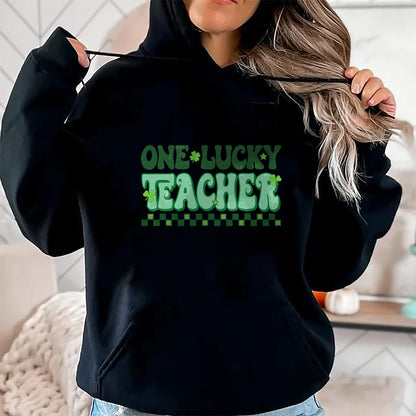 Patrick Day Shirts for Family, Funny Patrick Day shirts, st patrick's day Unisex T-Shirt/Hoodie/Sweatshirt HLT00 - St Patrick Day Shamrock One Lucky Teacher Retro Saint Pattys T-Shirt