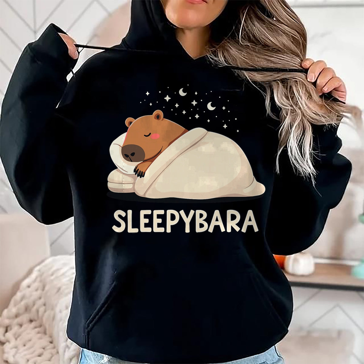 Cute Capybara Shirt, Funny Capybara Unisex T-Shirt/Hoodie/Sweatshirt HLT00 - Capybara Sleep Pajamas Sleepybara T-Shirt