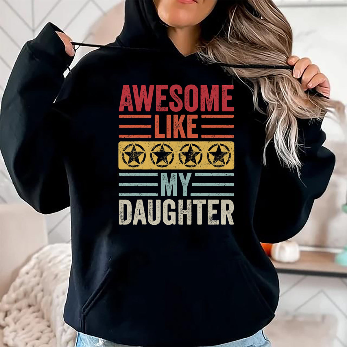 Gift for Mom Shirt, Funny Mom Unisex T-Shirt/Hoodie/Sweatshirt HLT00 - Awesome Like My Daughter  Funny Vintage Father Mom Dad Joke T-Shirt