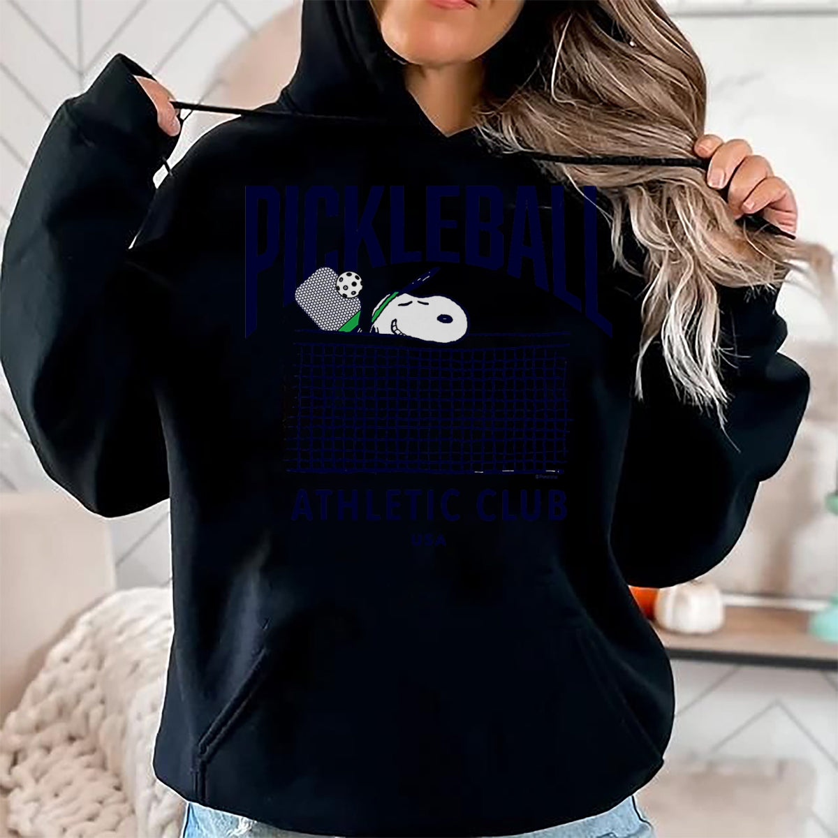 Funny Pickleball Shirt, Pickleball Lover Unisex T-Shirt/Hoodie/Sweatshirt HLT00 - Peanuts - Snoopy Pickleball Athletic Club USA T-Shirt