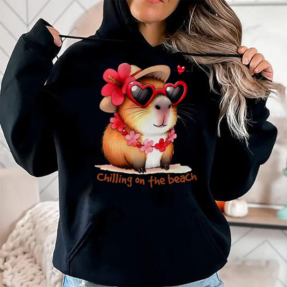 Cute Capybara Shirt, Funny Capybara Unisex T-Shirt/Hoodie/Sweatshirt HLT00 - Funny Capybara Long Sleeve T-Shirt
