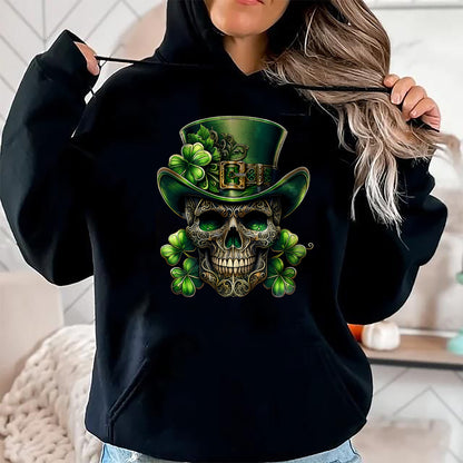 Patrick Day Shirts for Family, Funny Patrick Day shirts, st patrick's day Unisex T-Shirt/Hoodie/Sweatshirt HLT00 - Sugar Skull St Patrick Day of the Dead Lucky Shamrock T-Shirt