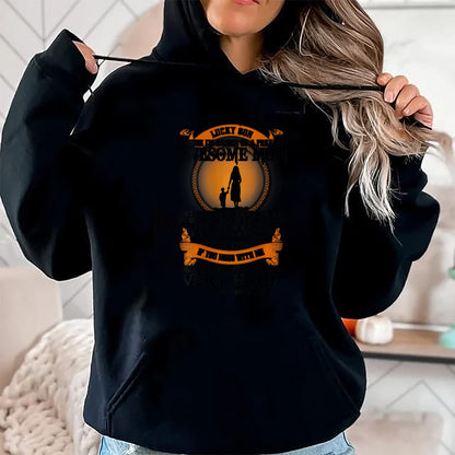 Gift for Mom Shirt, Funny Mom Unisex T-Shirt/Hoodie/Sweatshirt HLT00 - Mens Lucky Son Because I’m Raised By A Freaking Awesome Mom T-Shirt