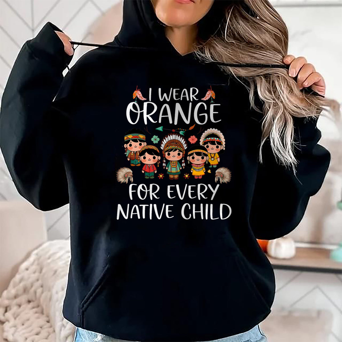 Native American T-Shirts, Vintage Native American Unisex T-Shirt/Hoodie/Sweatshirt HLT00 - Wear orange for every American native Indian children