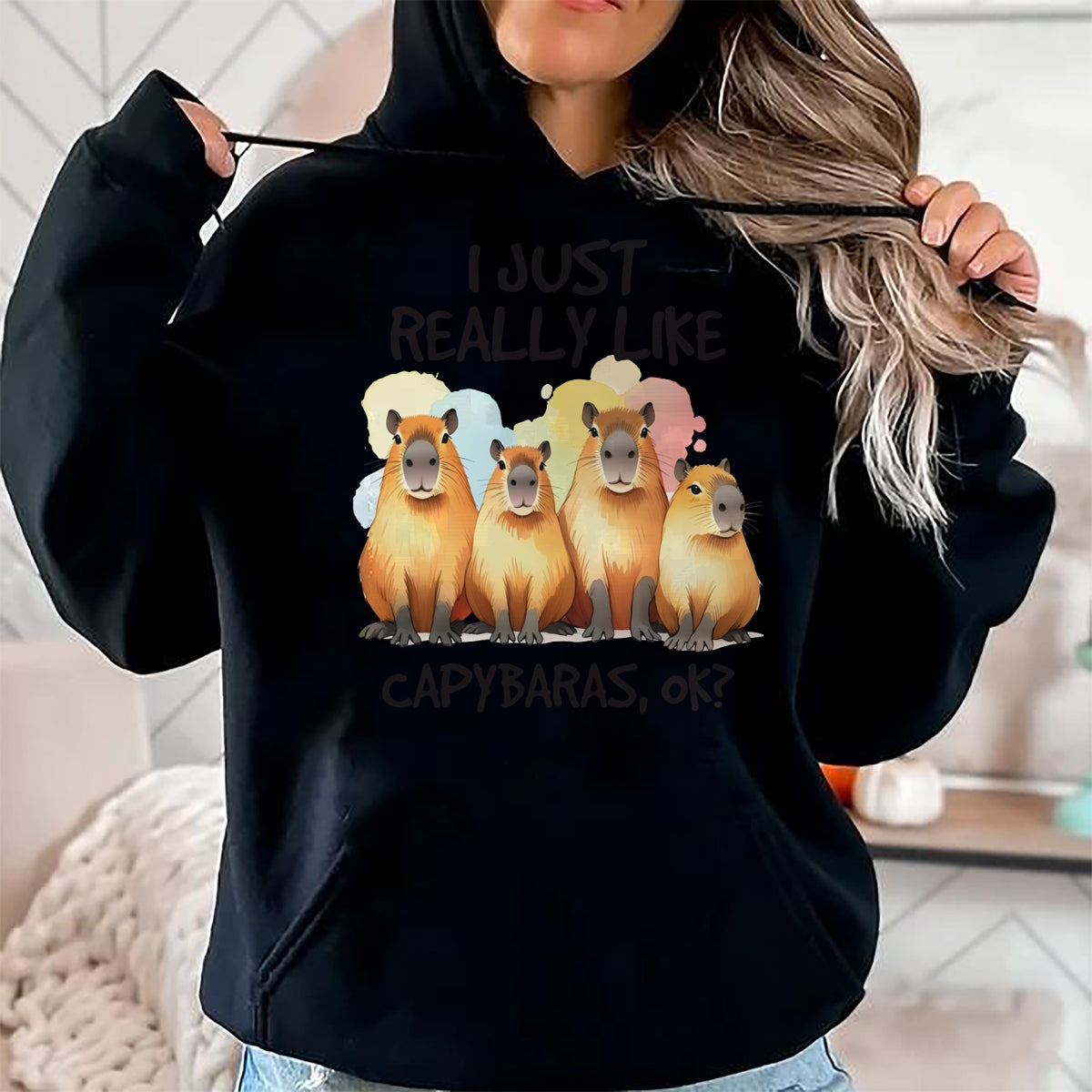 Cute Capybara Shirt, Funny Capybara Unisex T-Shirt/Hoodie/Sweatshirt HLT00 - Funny Capybara Long Sleeve T-Shirt (3)