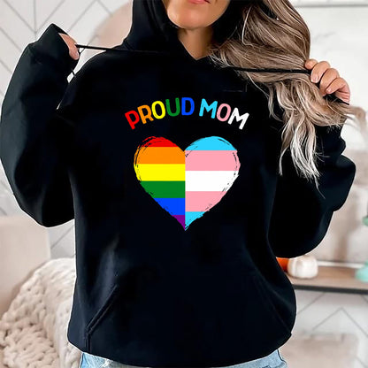 Gift for Mom Shirt, Funny Mom Unisex T-Shirt/Hoodie/Sweatshirt HLT00 - Proud Ally LGBTQ Transgender Proud Mom  Proud Trans Mom T-Shirt