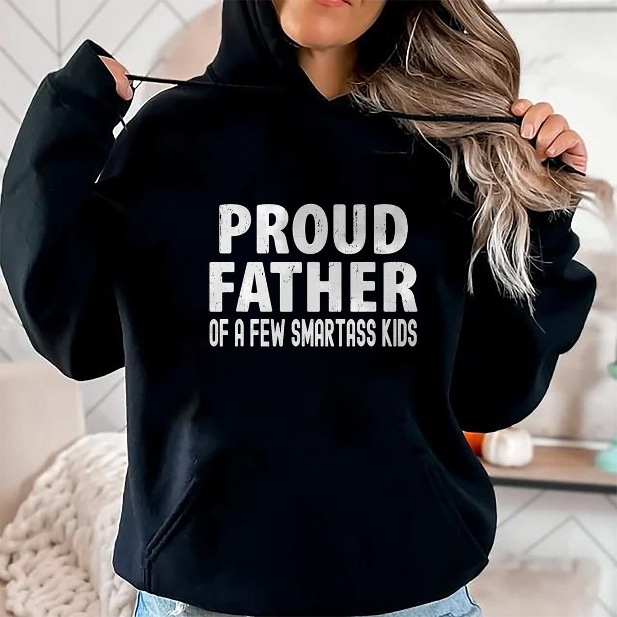Gift for Dad Shirt, Funny Dad Unisex T-Shirt/Hoodie/Sweatshirt HLT00 – Proud Father Of A Few Smartass Kids, Funny Fathers Day T-Shirt