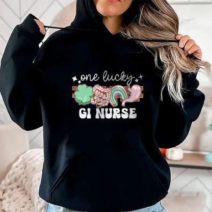 Patrick Day Shirts for Family, Funny Patrick Day shirts, st patrick's day Unisex T-Shirt/Hoodie/Sweatshirt HLT00 - One Lucky Gl Gastroenterology Nurse St Patrick Day Nursing T-Shirt