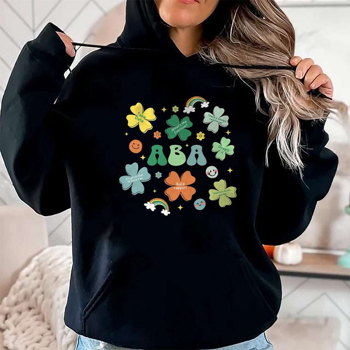 Patrick Day Shirts for Family, Funny Patrick Day shirts, st patrick's day Unisex T-Shirt/Hoodie/Sweatshirt HLT00 - ABA Therapist St Patrick Day Rainbow Lucky Behavior Shamrock T-Shirt