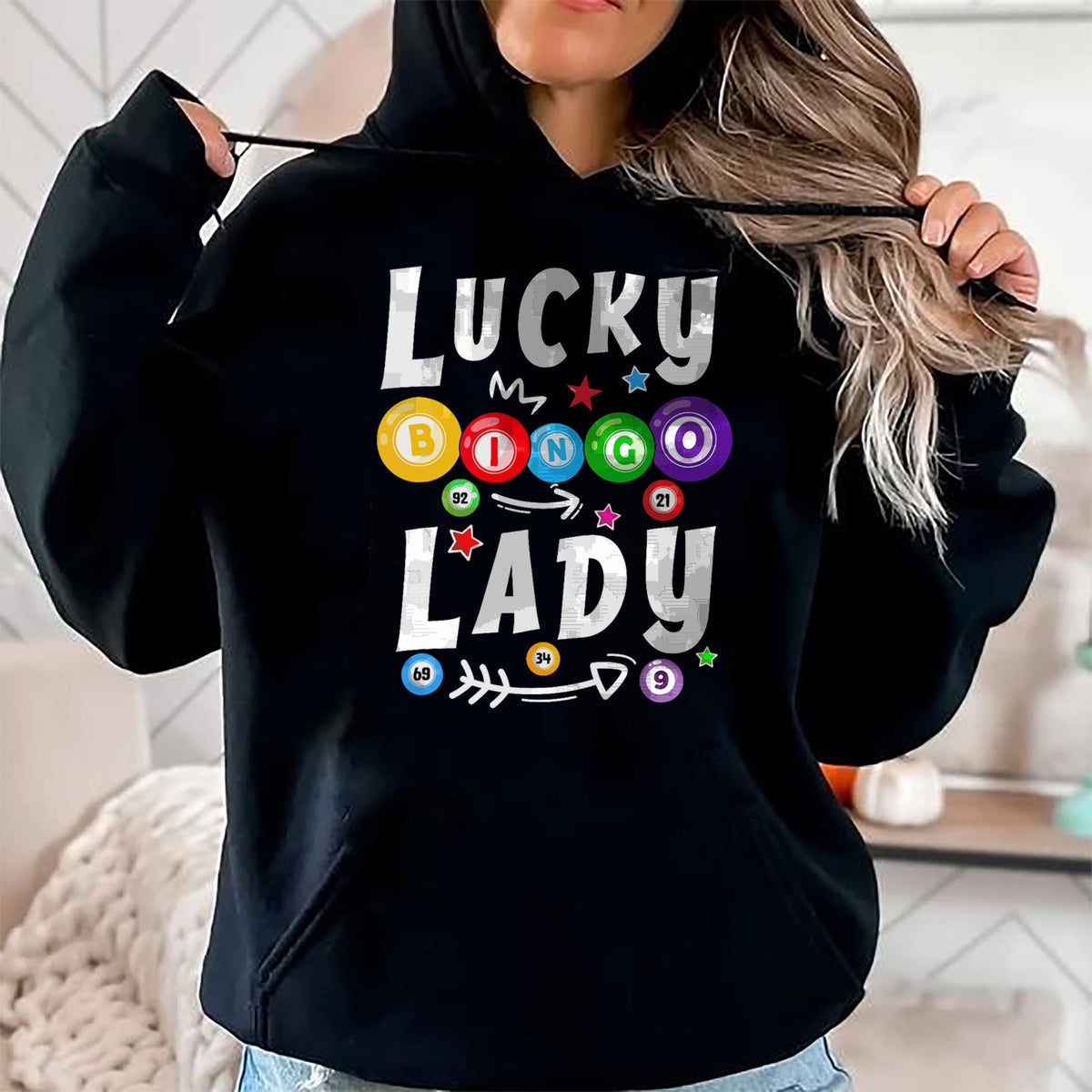 Gift for Mom Shirt, Funny Mom Unisex T-Shirt/Hoodie/Sweatshirt HLT00 - Bingo Night Funny Bingo Lucky Bingo Lady For Grandma Mom T-Shirt